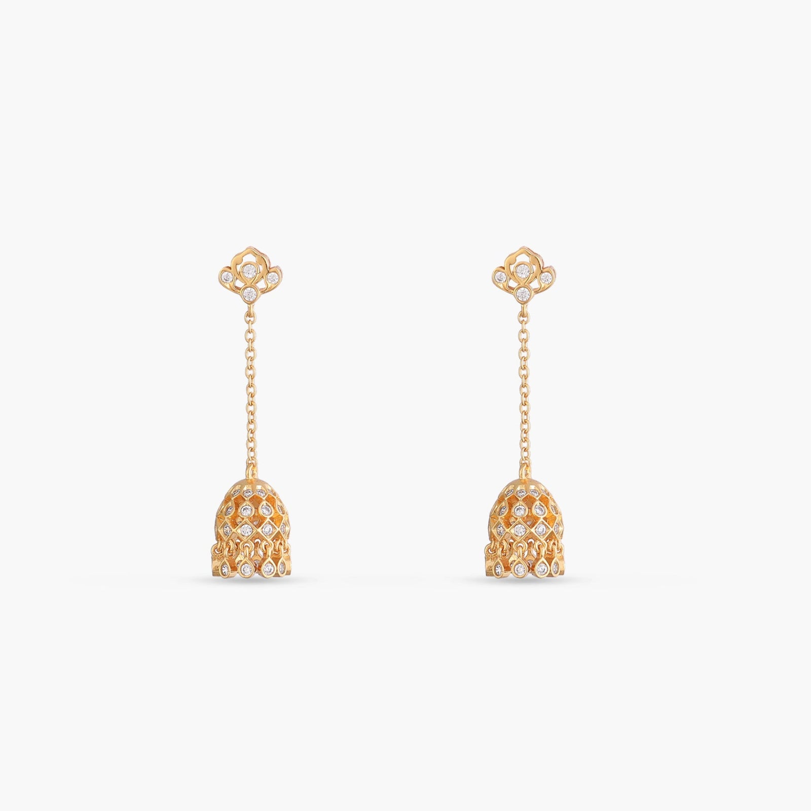 Ishira CZ Silver Jhumka Earrings