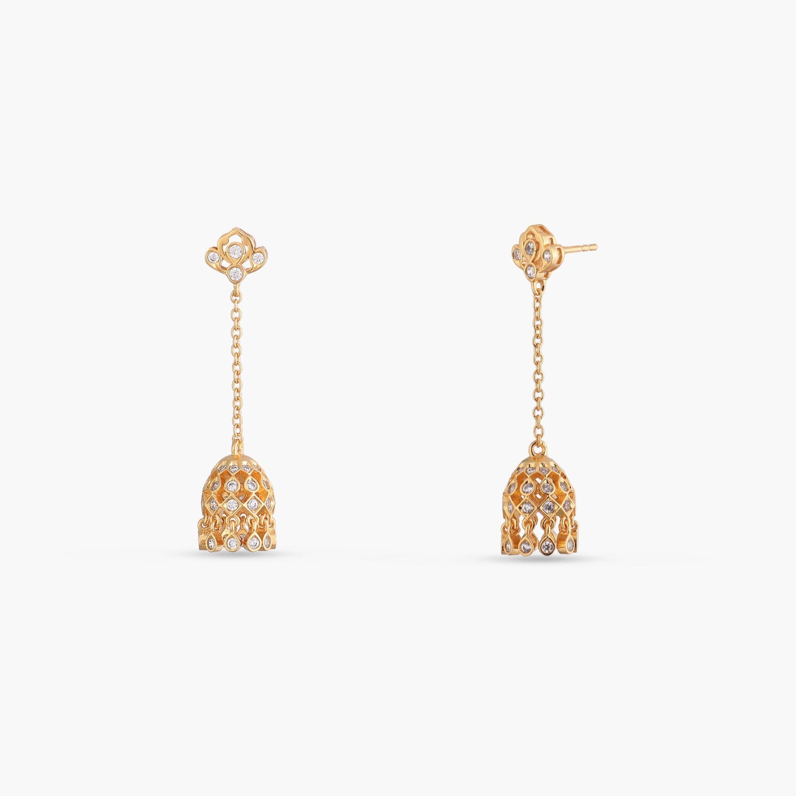 Ishira CZ Silver Jhumka Earrings