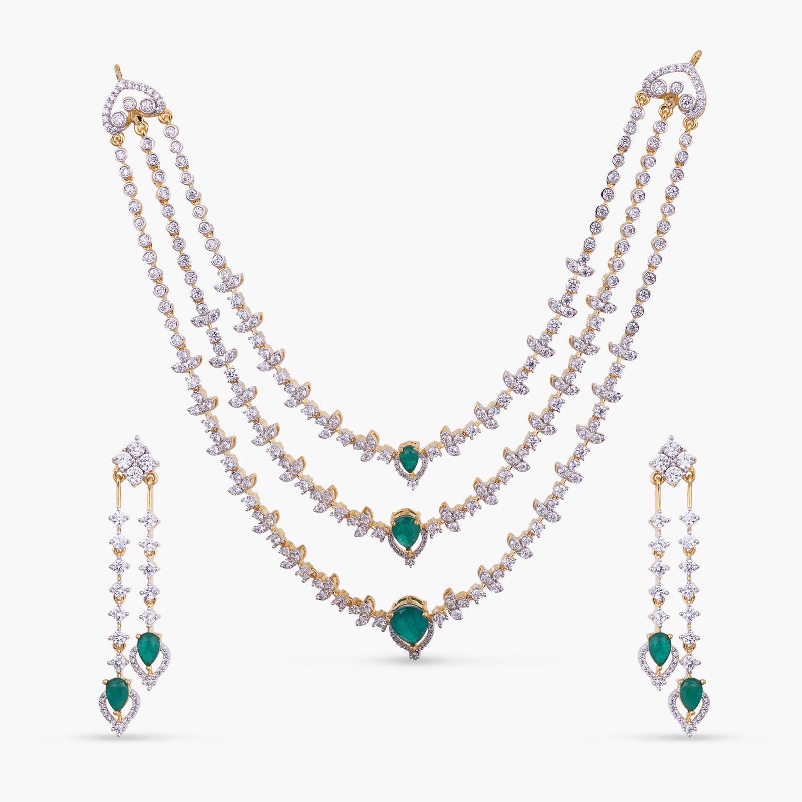 Ayla CZ Silver Necklace Set