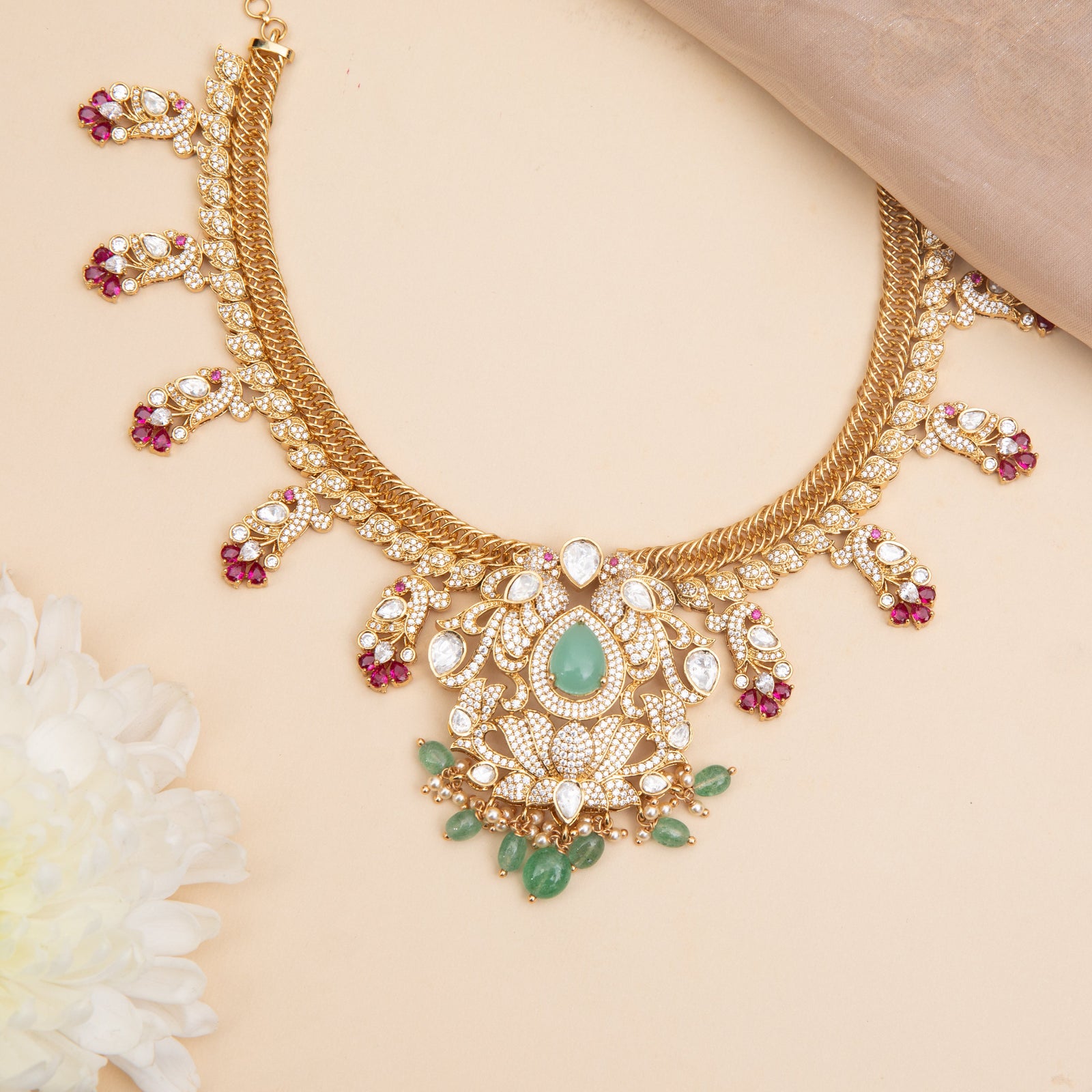 Siya Moissanite Silver Necklace