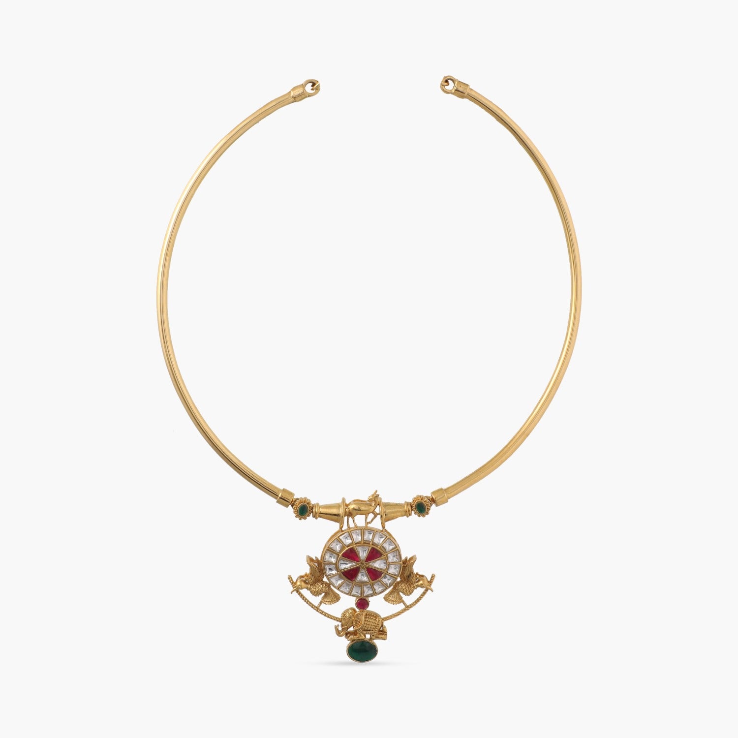 Indian Fables Antique Gold Finish Silver Necklace