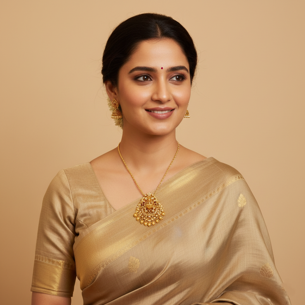 Prosperity Temple Silver Pendant Necklace