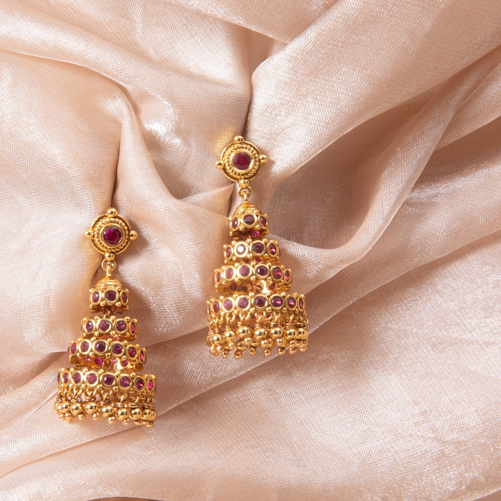 Chandrika Antique Silver Jhumka Earrings