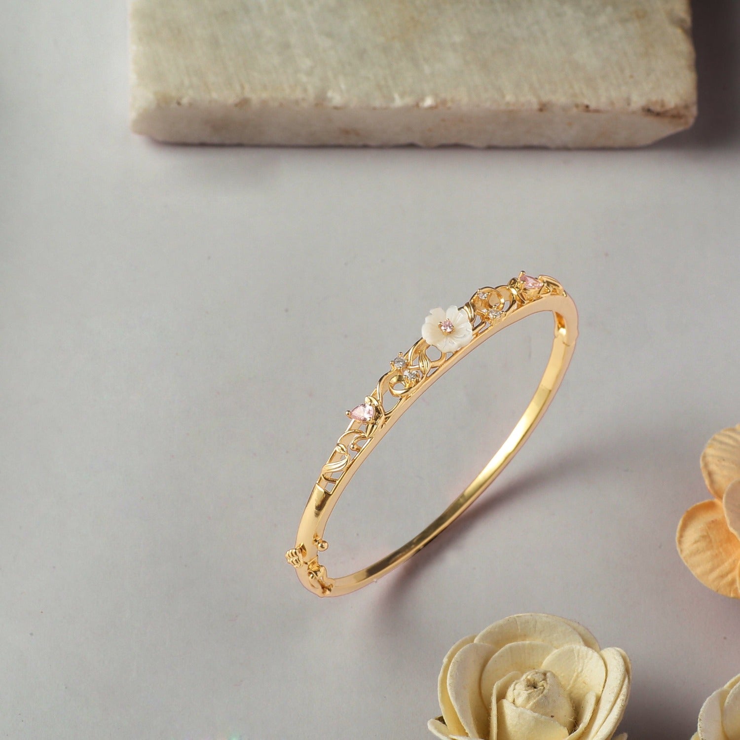 Blossom Veil Statement Silver Bracelet