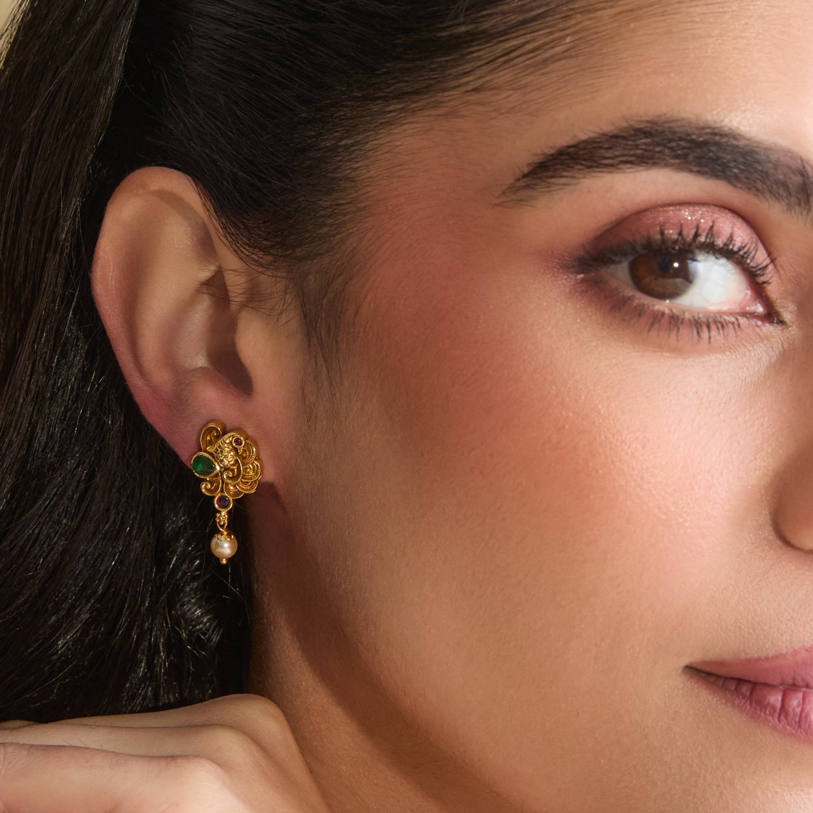 Shikhandi Antique Silver Stud Earrings