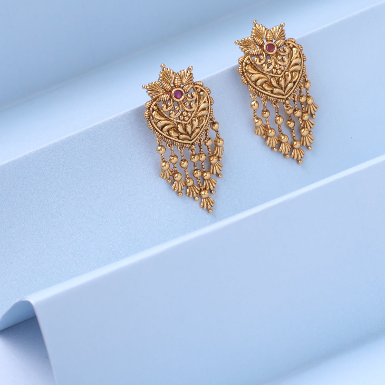 Swara Floral Frill Silver Drop Earrings