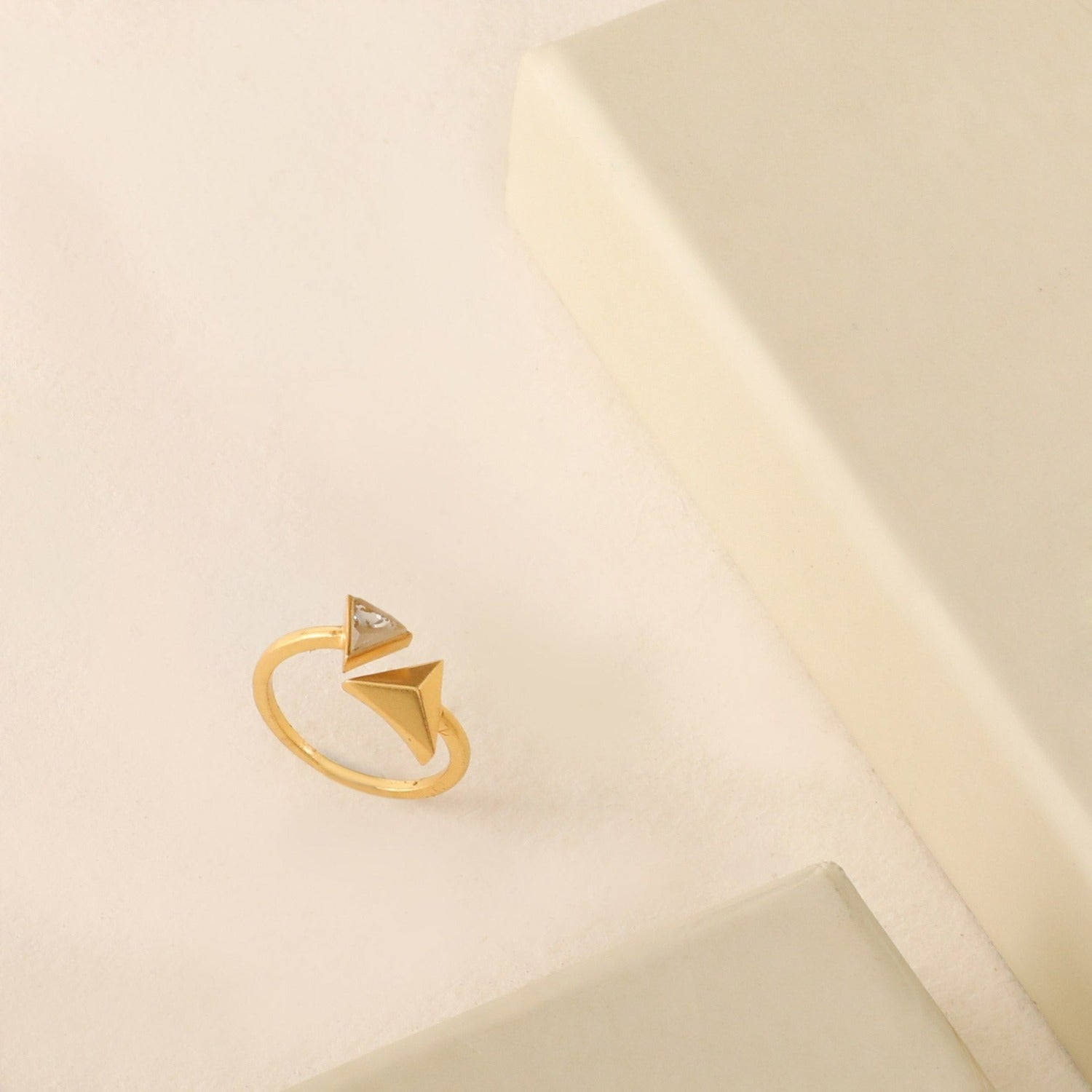 Pyramid Dainty Silver Finger Ring