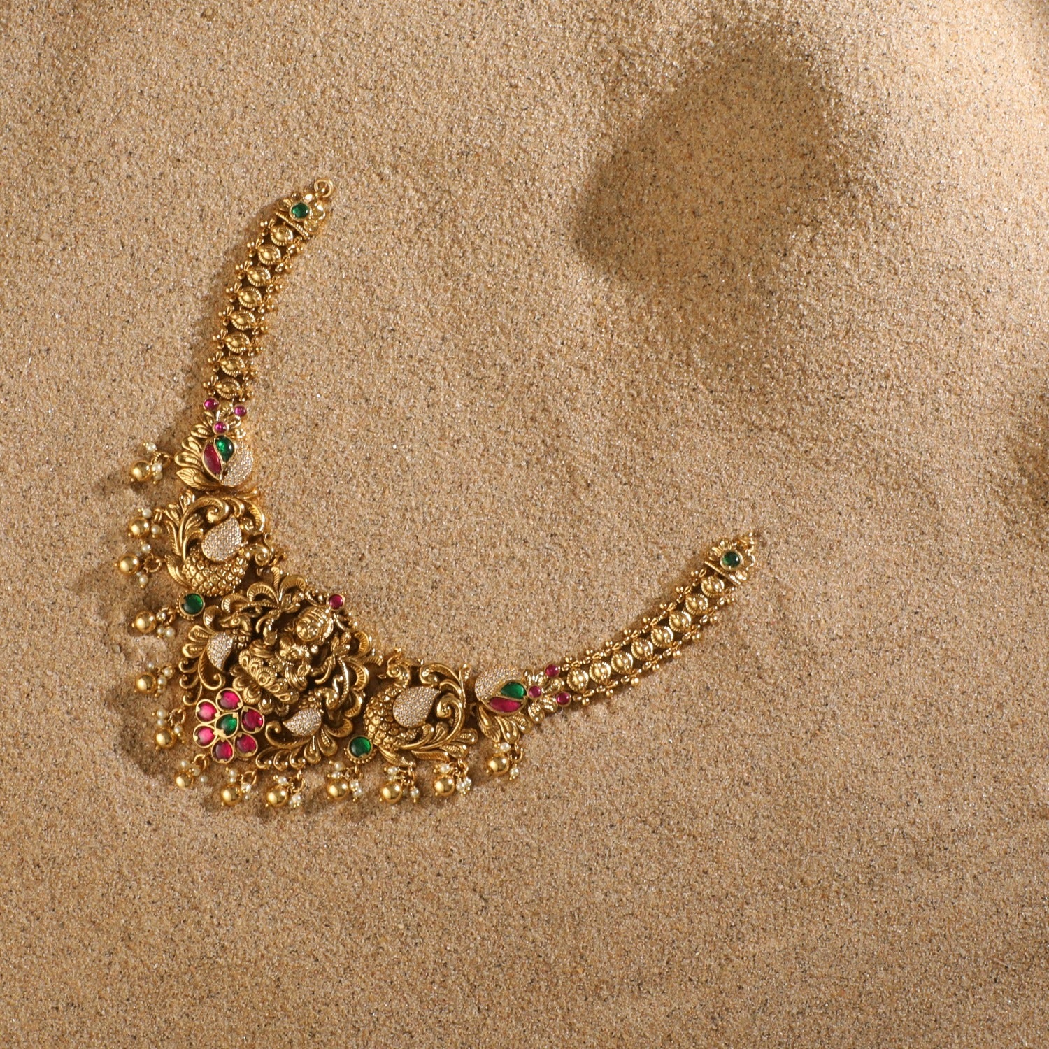 Soumya Kempu Antique Nakshi Silver Choker