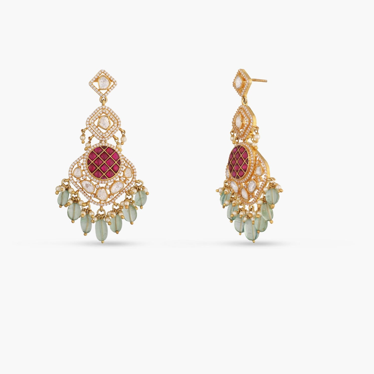 Flare Floral Moissanite Silver Drop Earrings