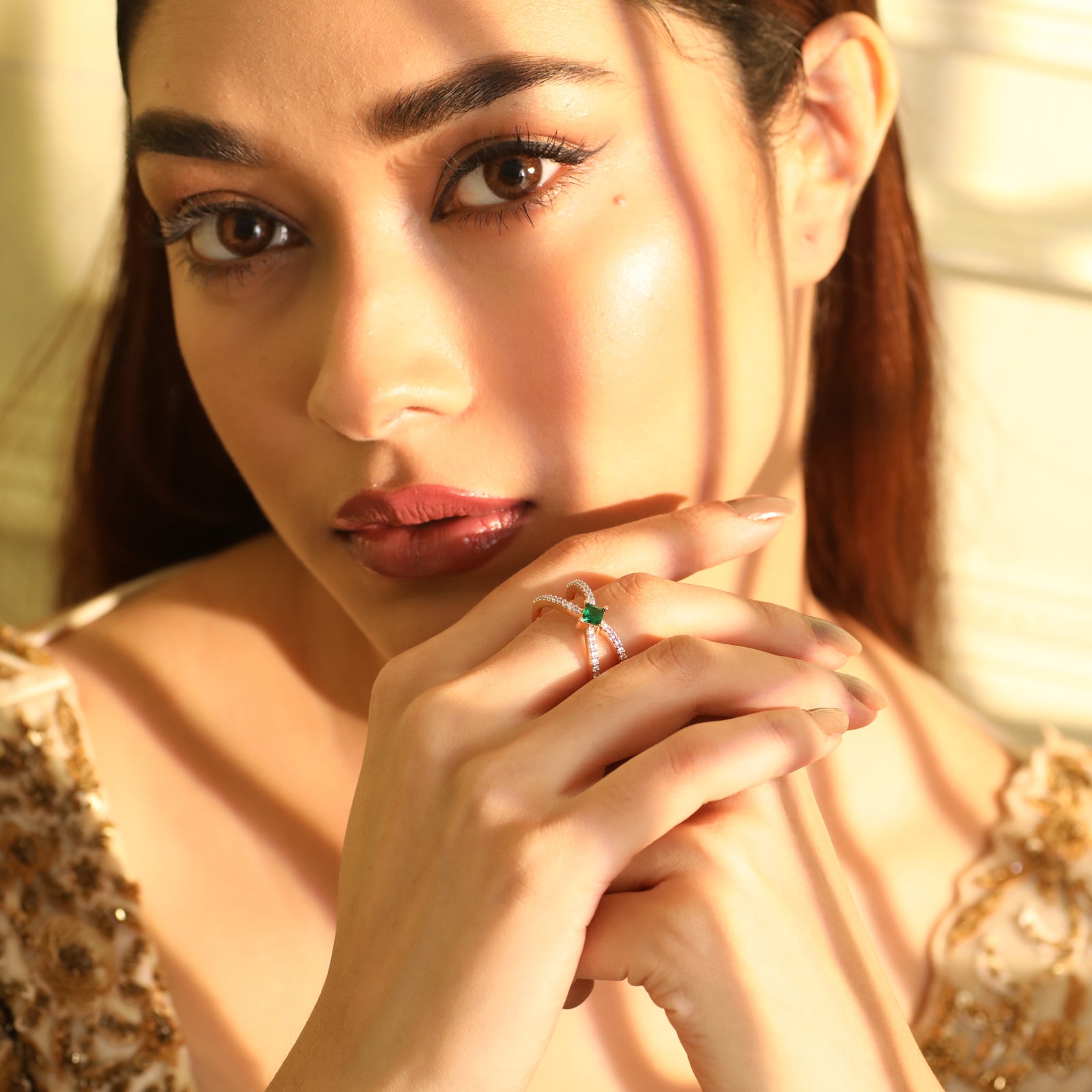 Gleam Double Band CZ Silver Ring