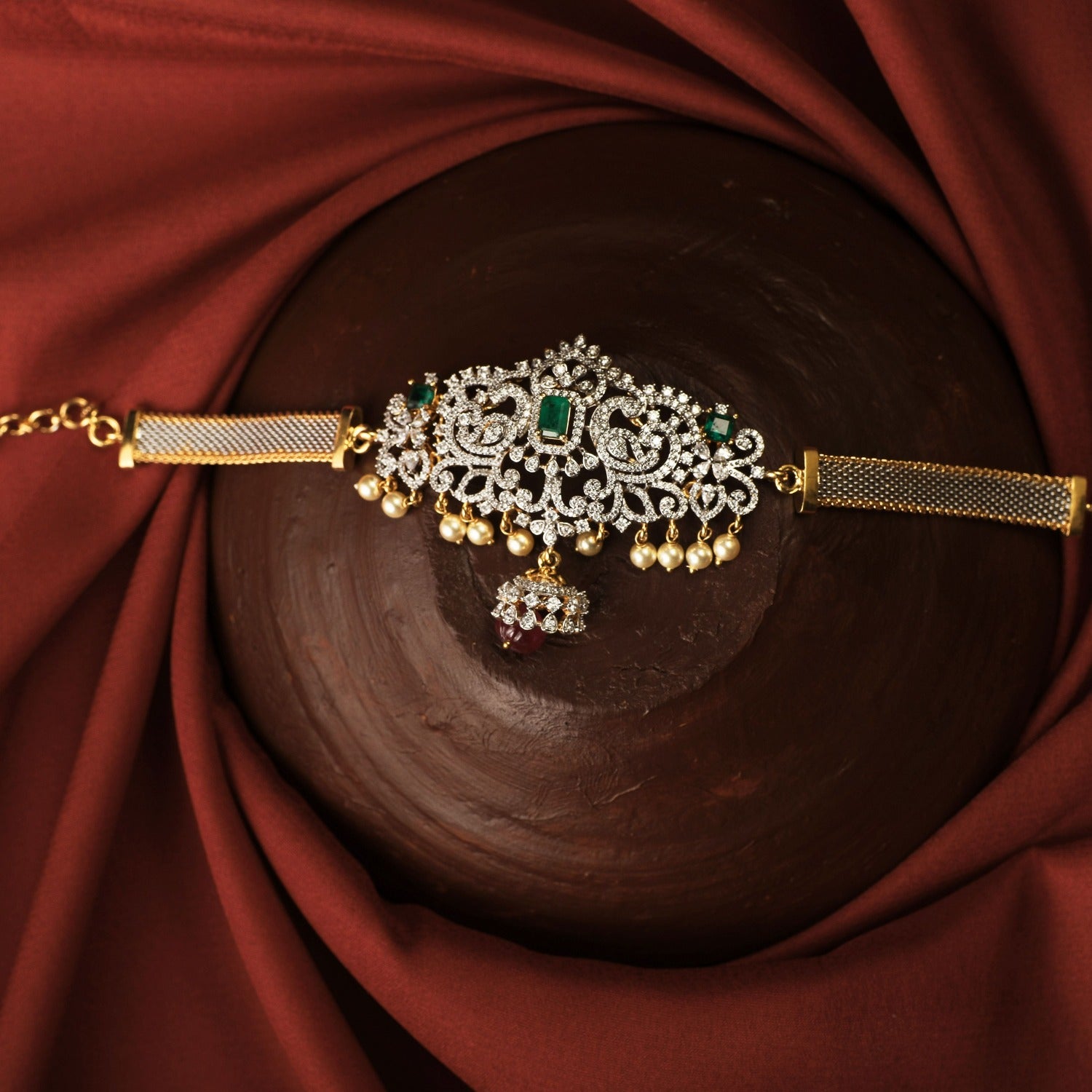 Aara CZ Silver Armlets