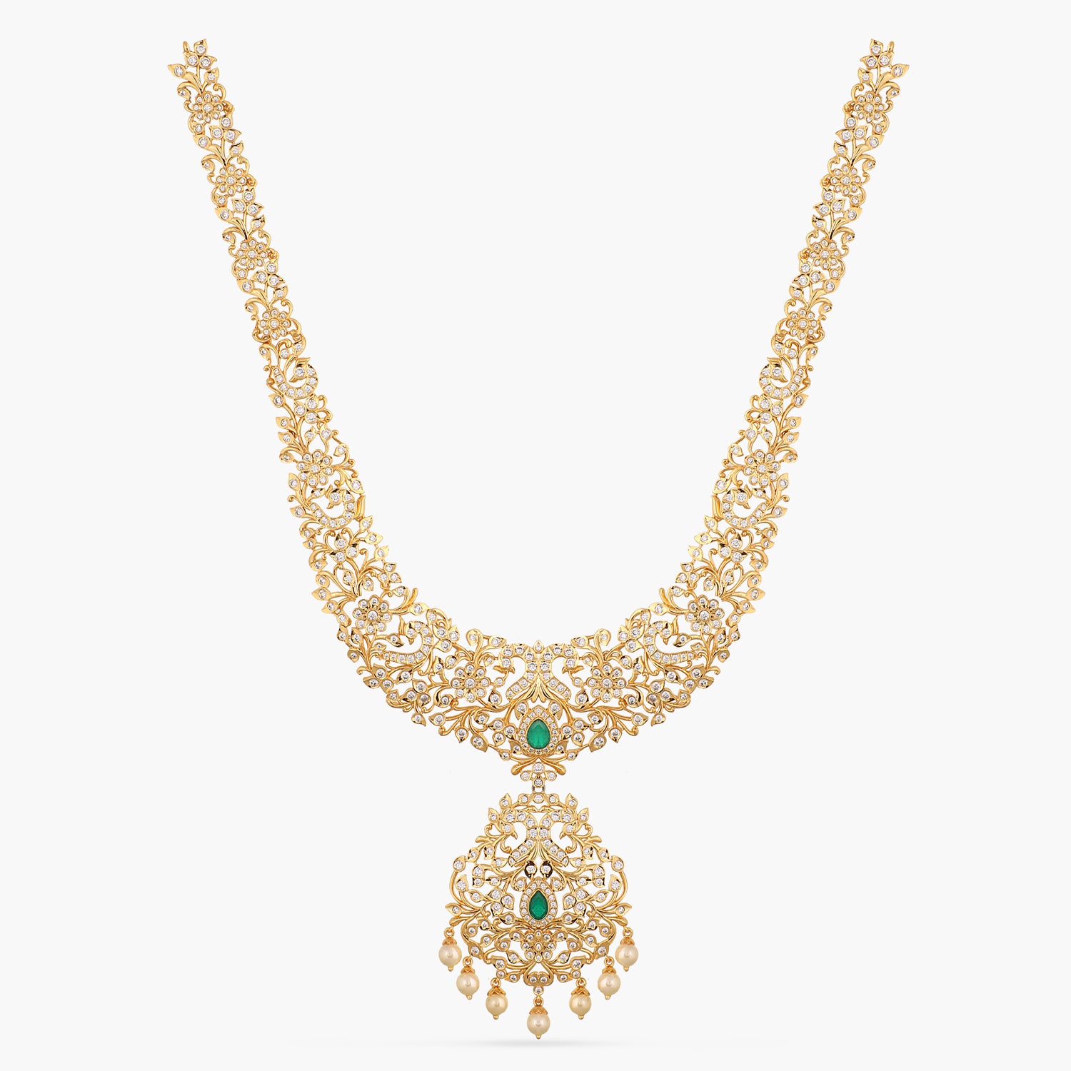 Ishita CZ Silver Long Necklace