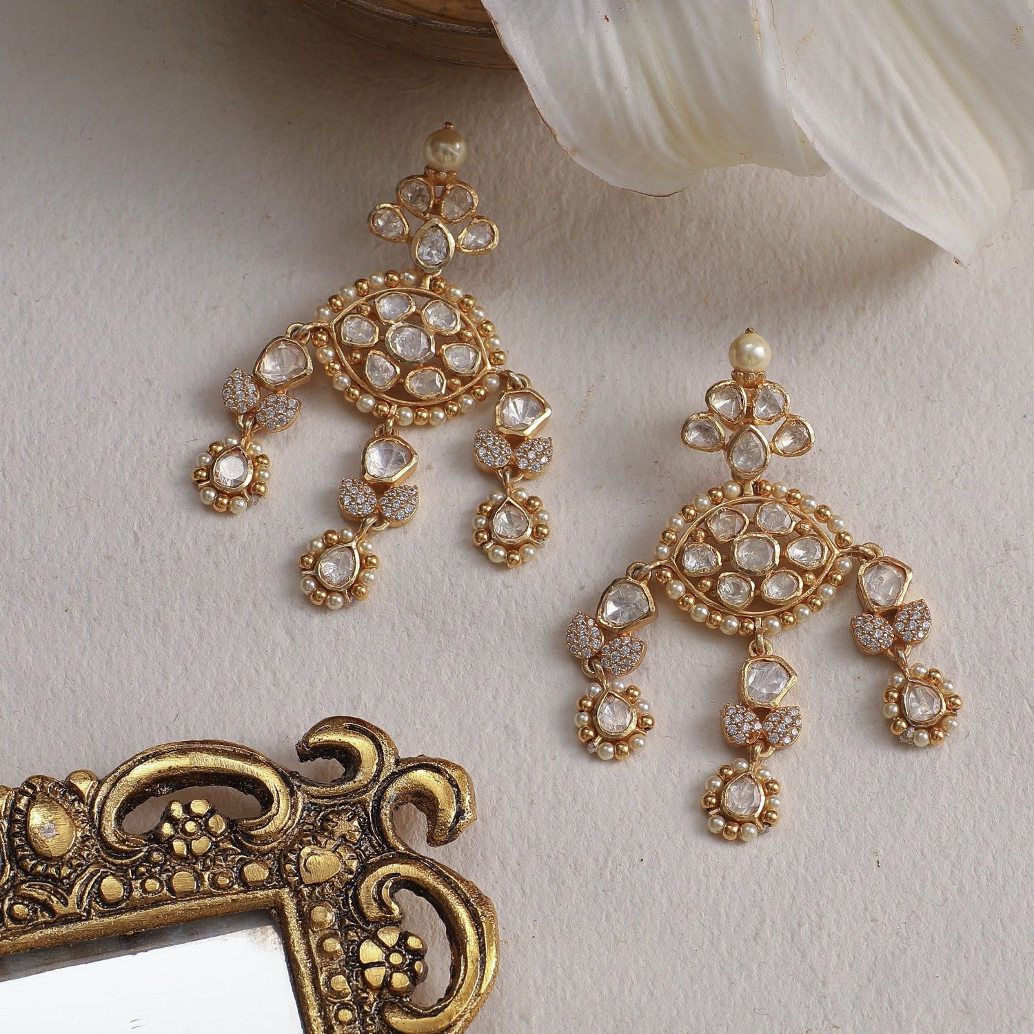 Haya CZ Silver Drop Earrings