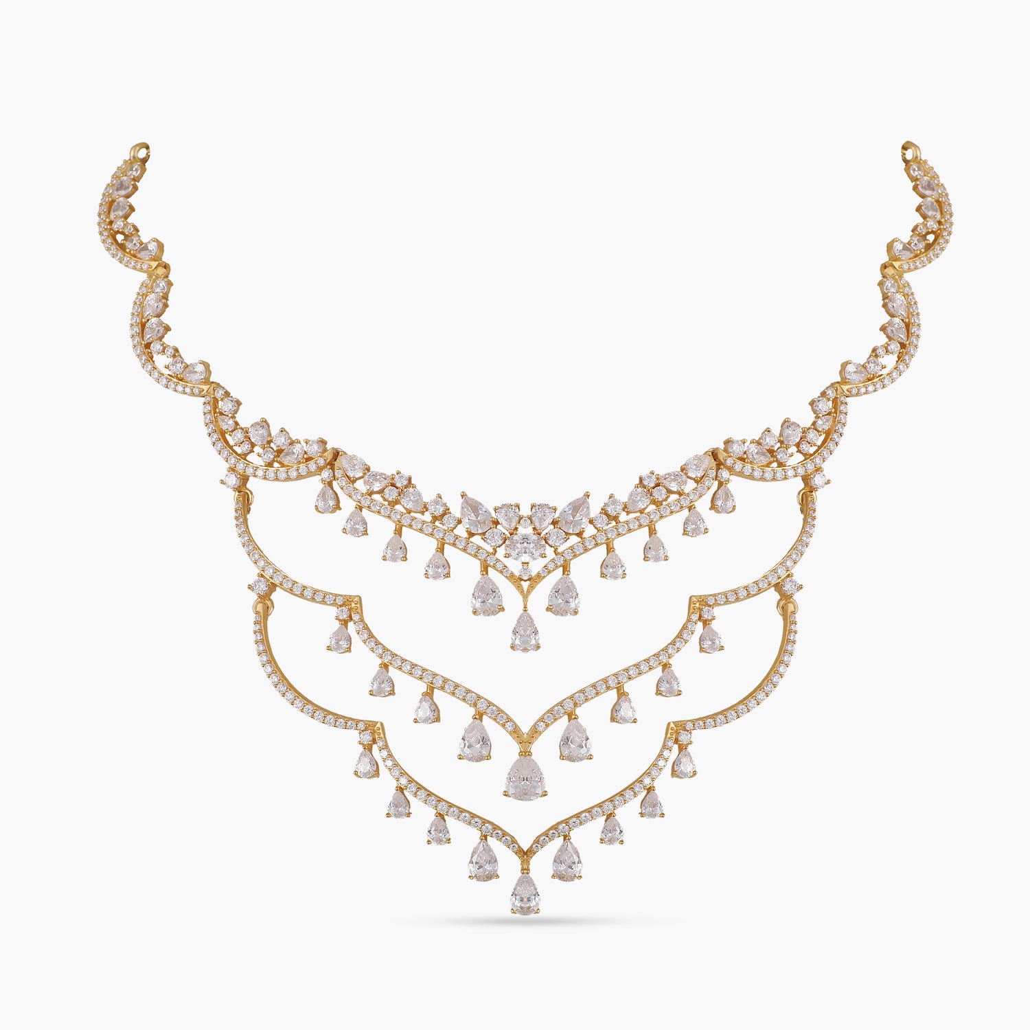 Nipuna CZ Statement Silver Necklace Set