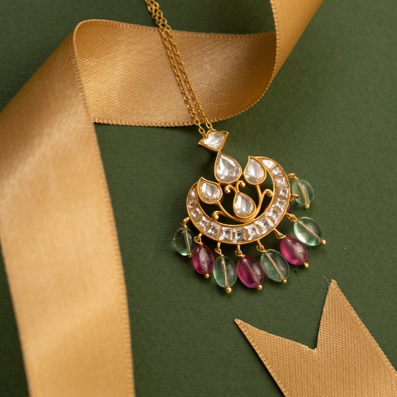 Keya Jadau Silver Pendant Necklace