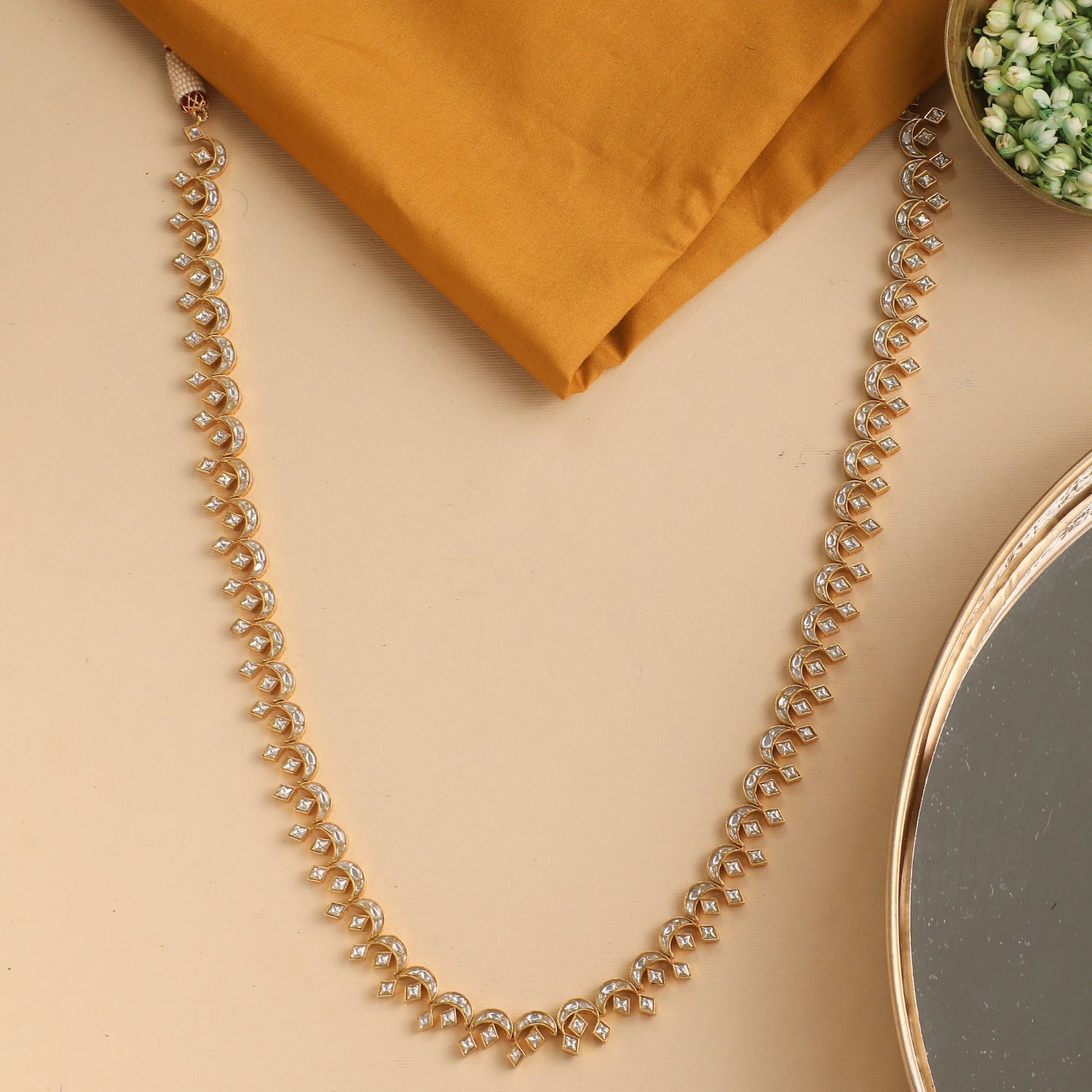 Tara Jadau Silver Long Necklace