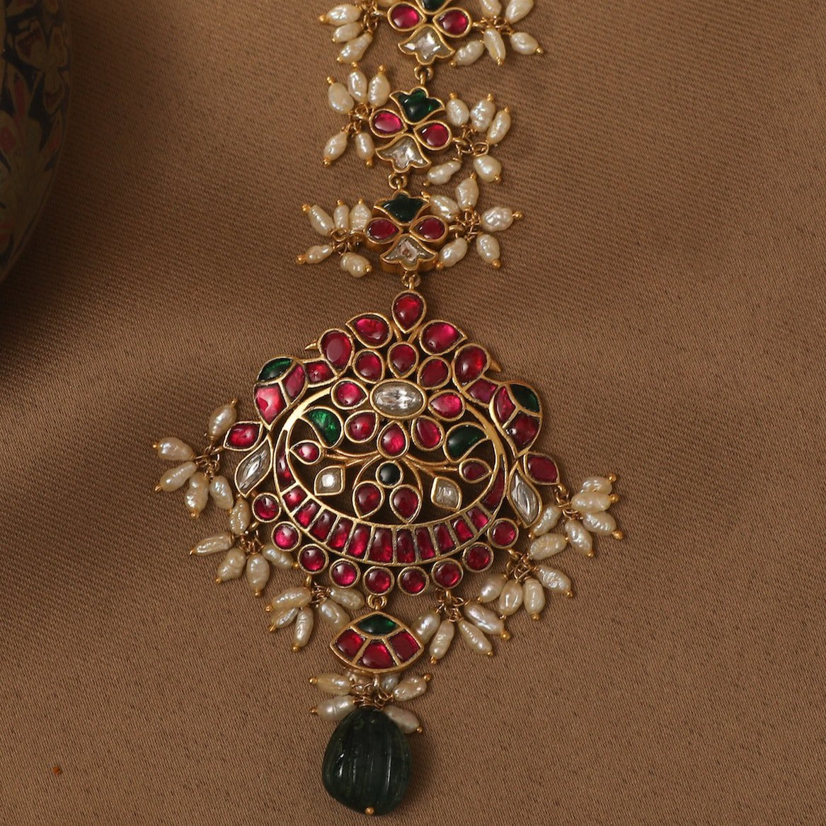 Mehtab Kempu Jadau Silver Maangtika