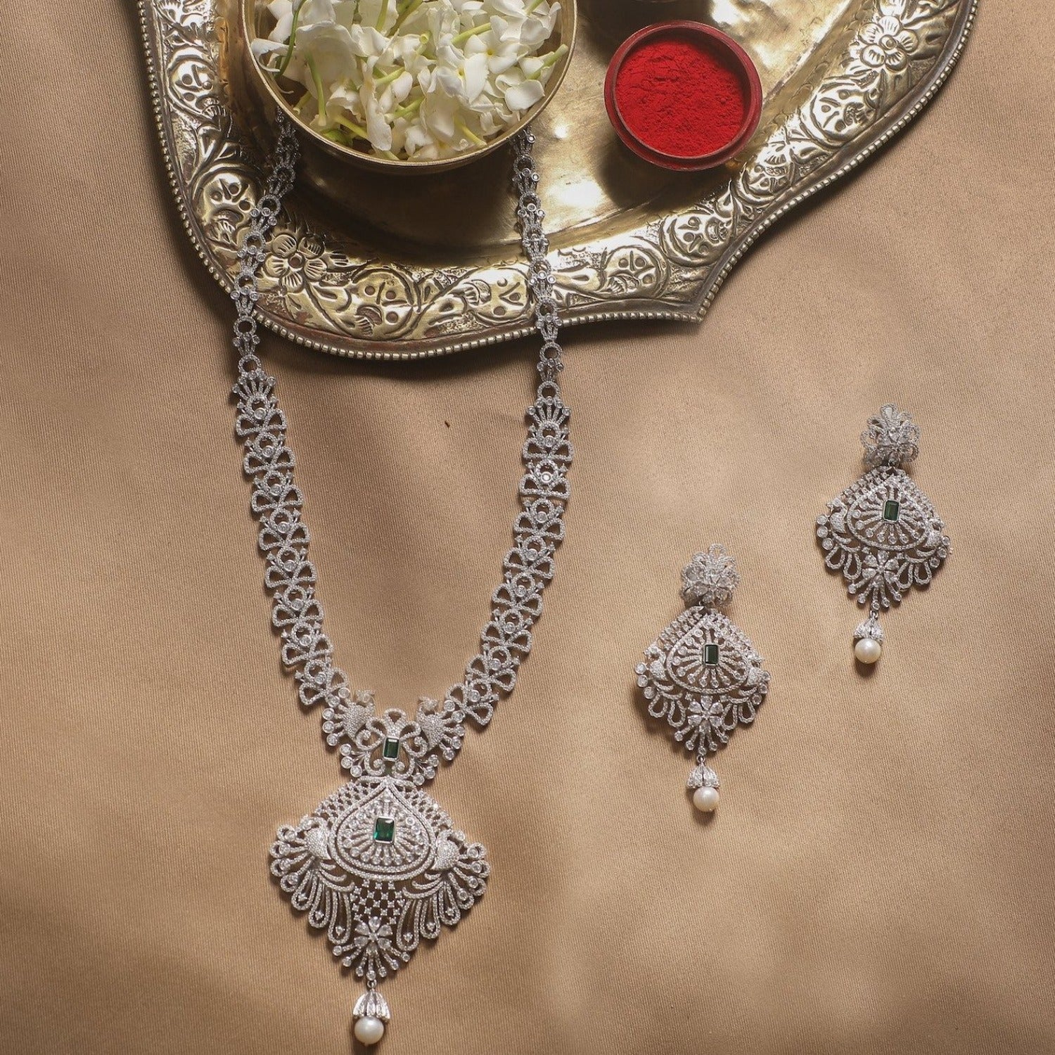 Sadhvi Silver Necklace Set