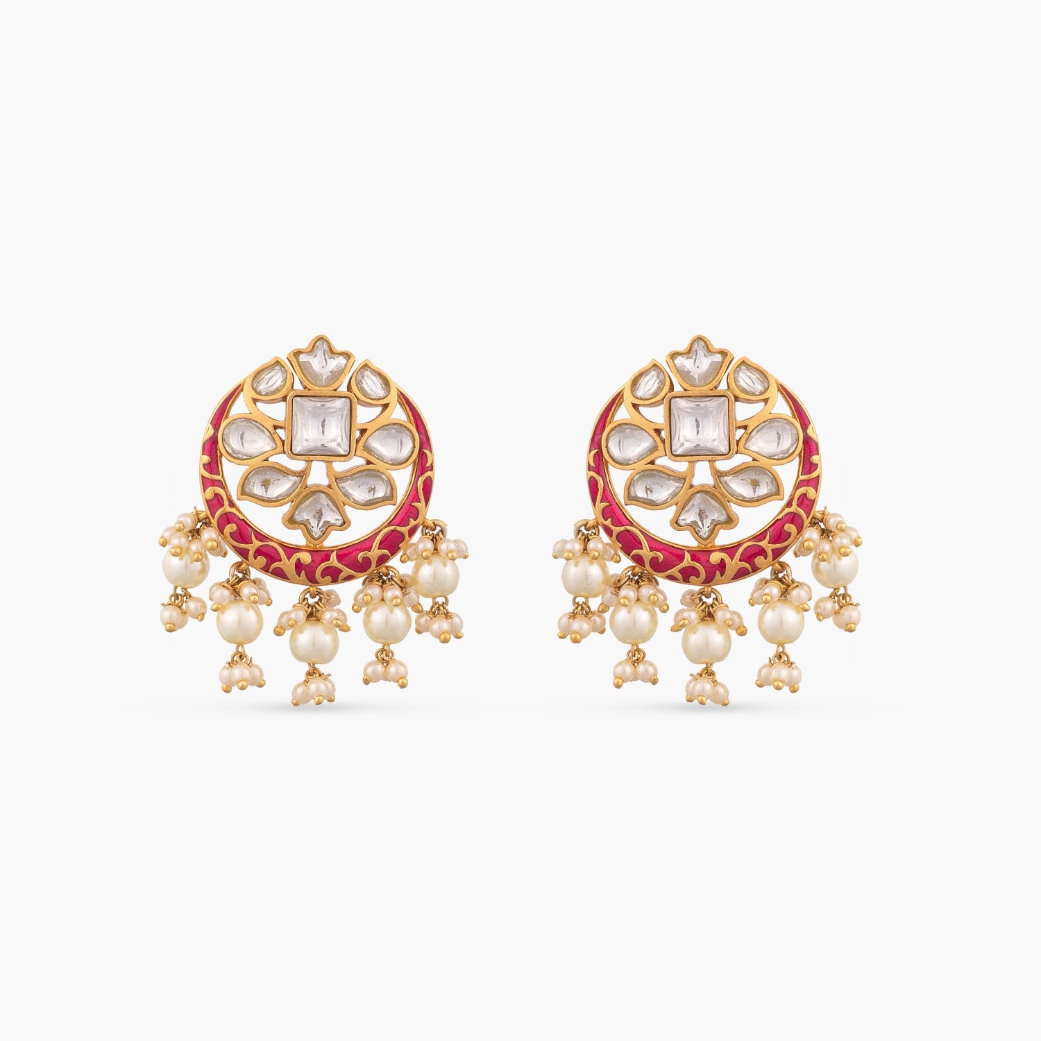 Chandni Enamel Silver Earrings