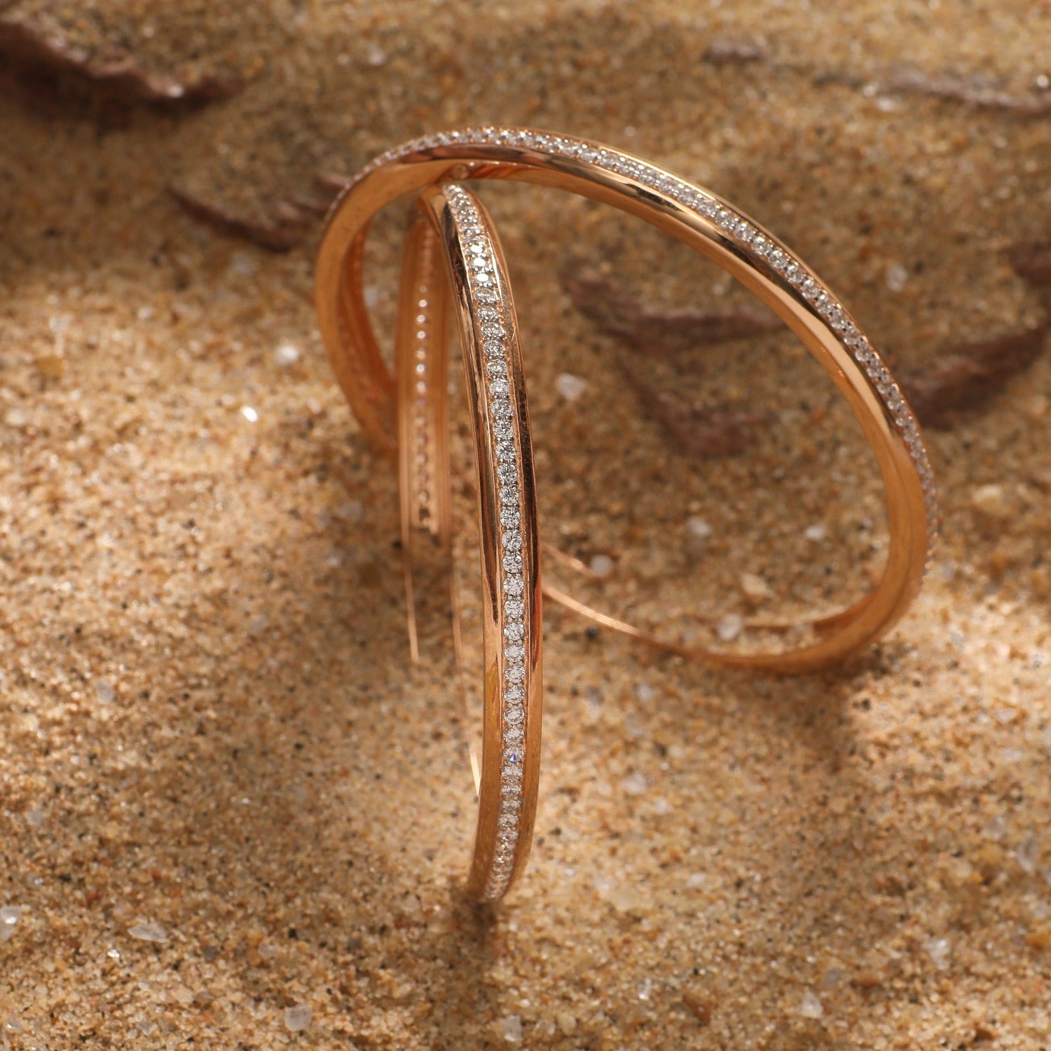 Amelia Delicate CZ Silver Bangles