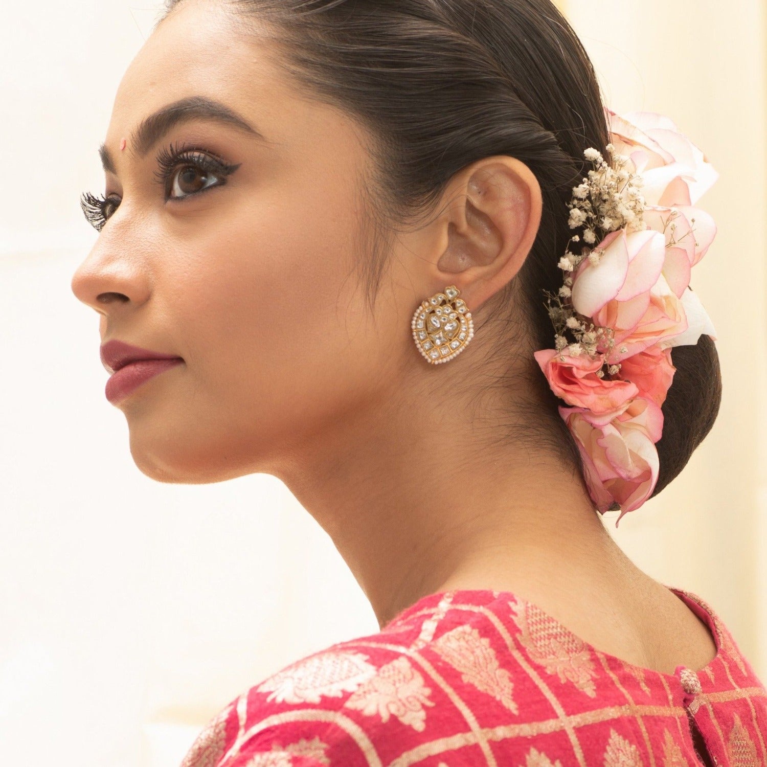 Roha Jadau Silver Earrings