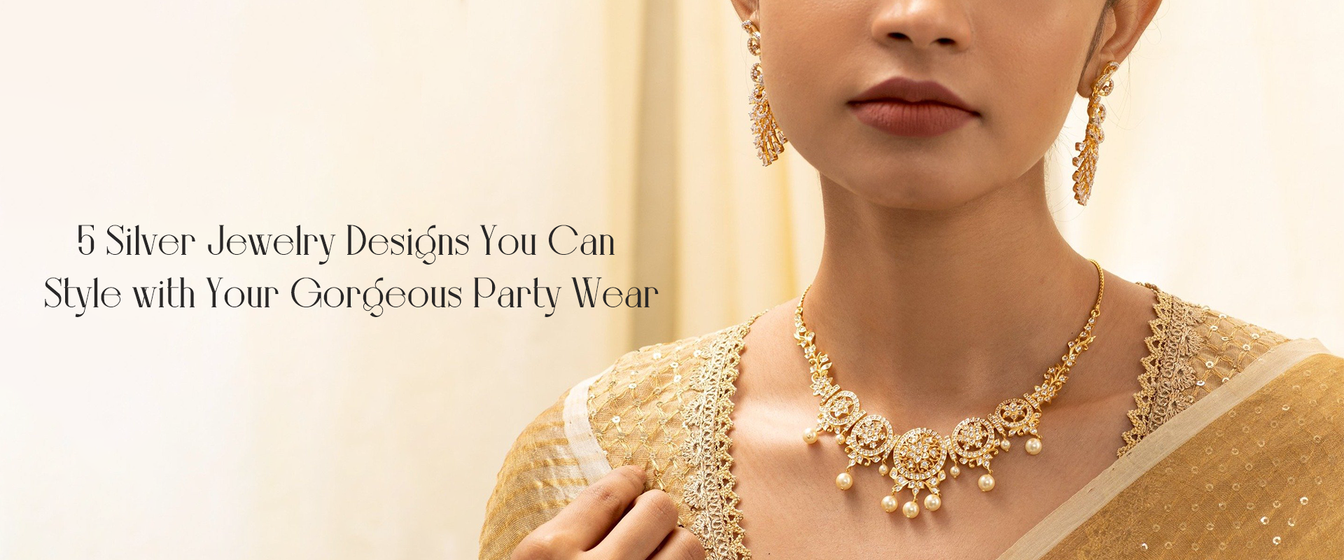 Party Wear Sea Blue Necklace - South India Jewels