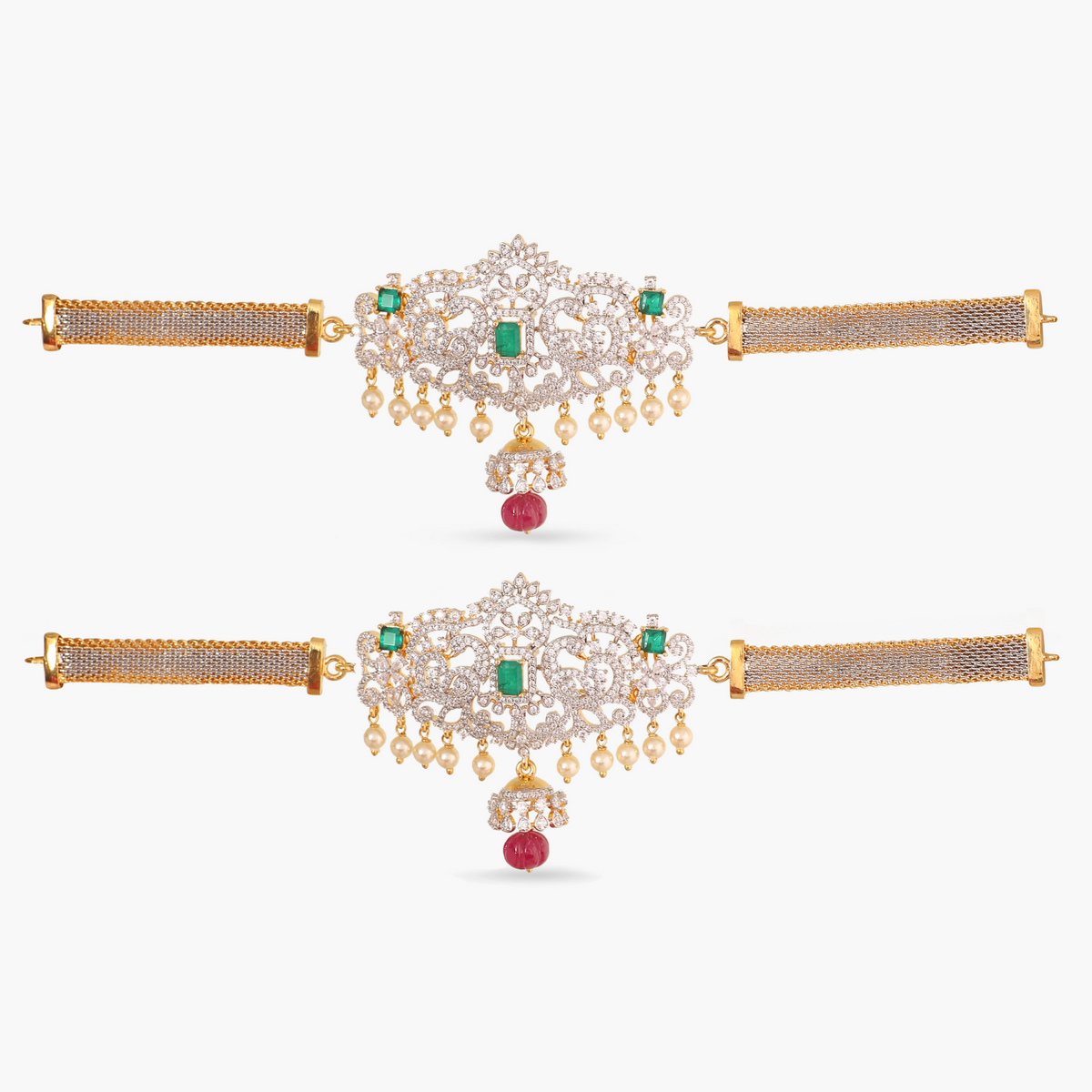 Aara CZ Silver Armlets