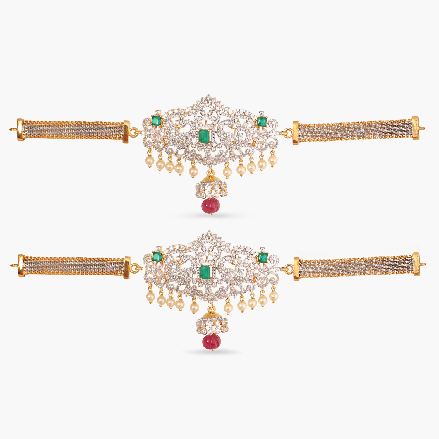 Aara CZ Silver Armlets