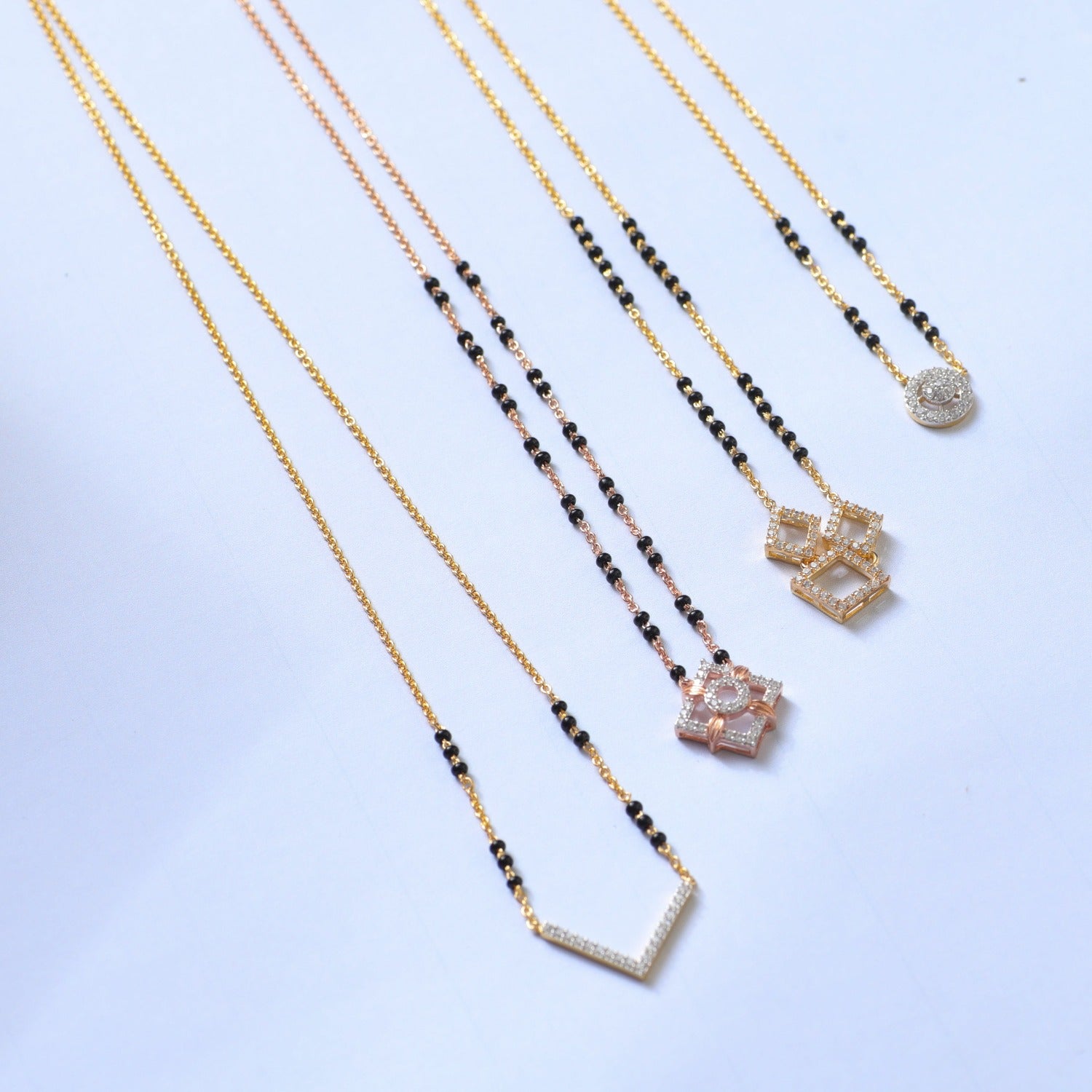 Necklaces Forever Elegant CZ Silver Mangalsutra