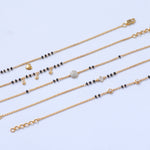 Bracelet Elegant Heart Silver Black Bead Bracelet