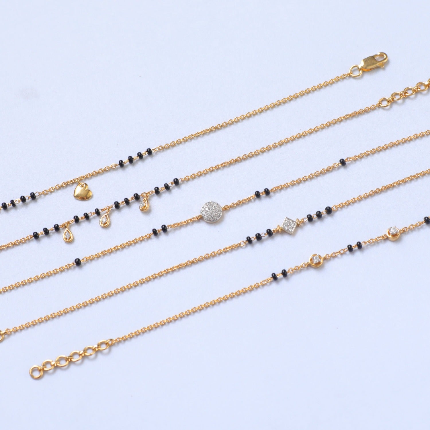 Bracelet Elegant Heart Silver Black Bead Bracelet