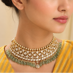Parvati Moissanite CZ Silver Choker