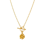 Pendant Golden Sunflower Silver Charm