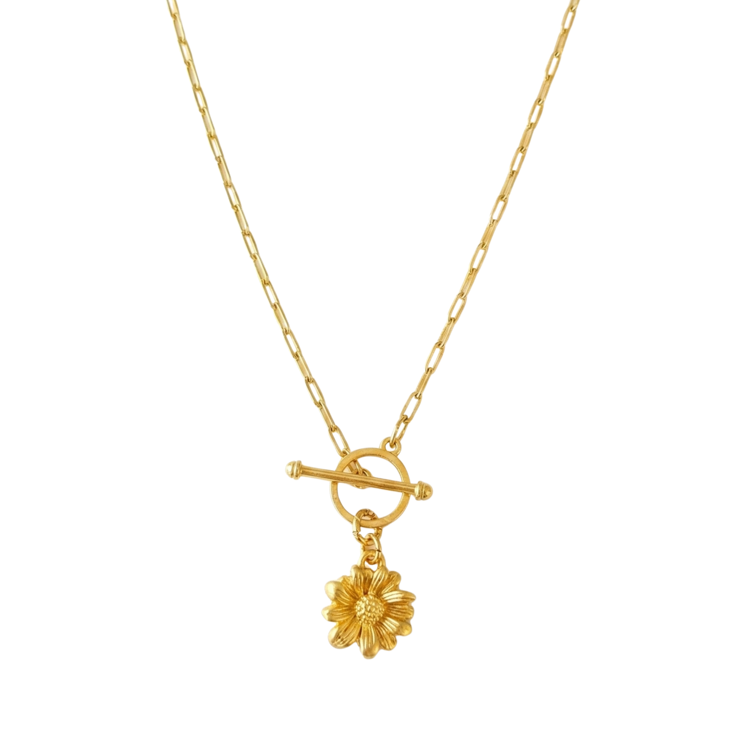 Pendant Golden Sunflower Silver Charm