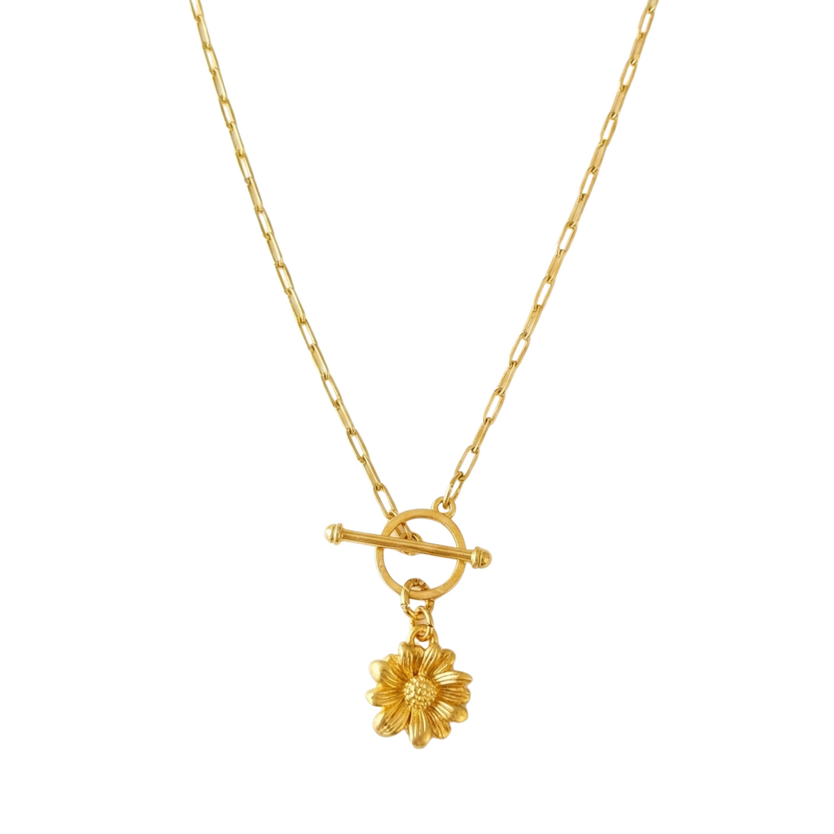 Golden Sunflower Silver Charm