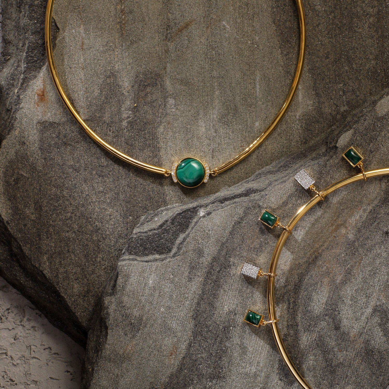 Malachite Classic Silver Hasli Necklace