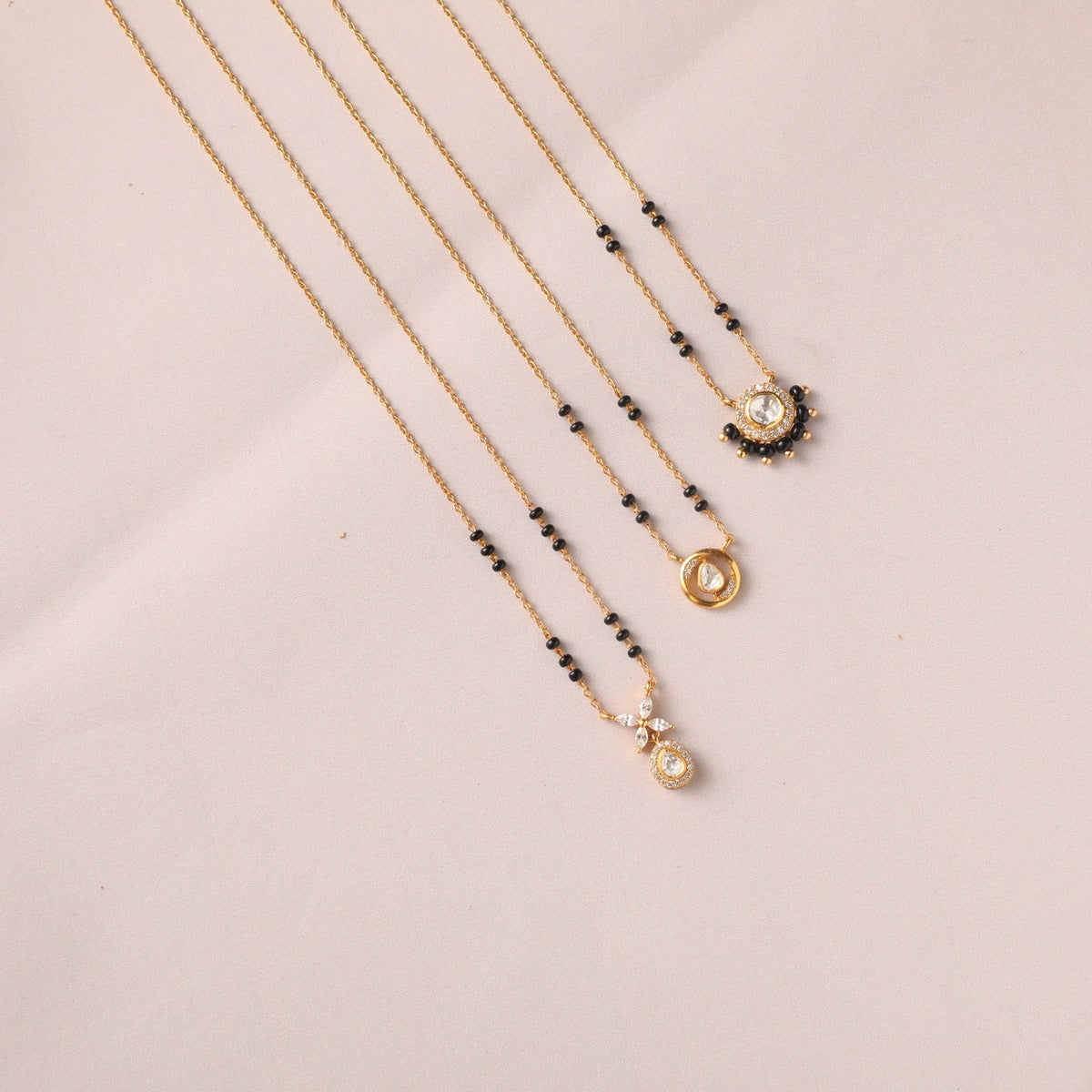 Necklaces Circle of Charm Moissanite Silver Mangalsutra Necklace
