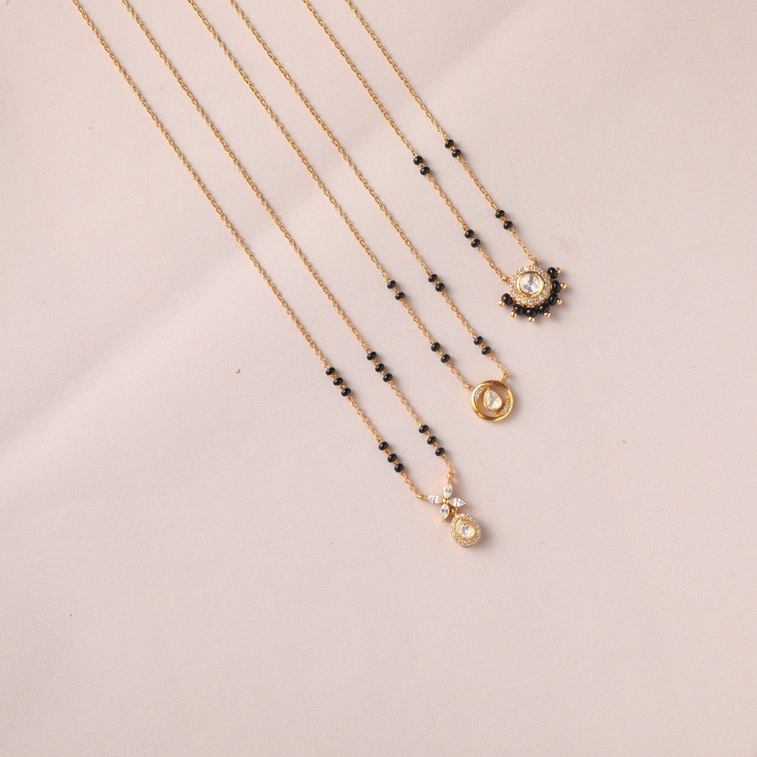 Necklaces Circle of Charm Moissanite Silver Mangalsutra Necklace