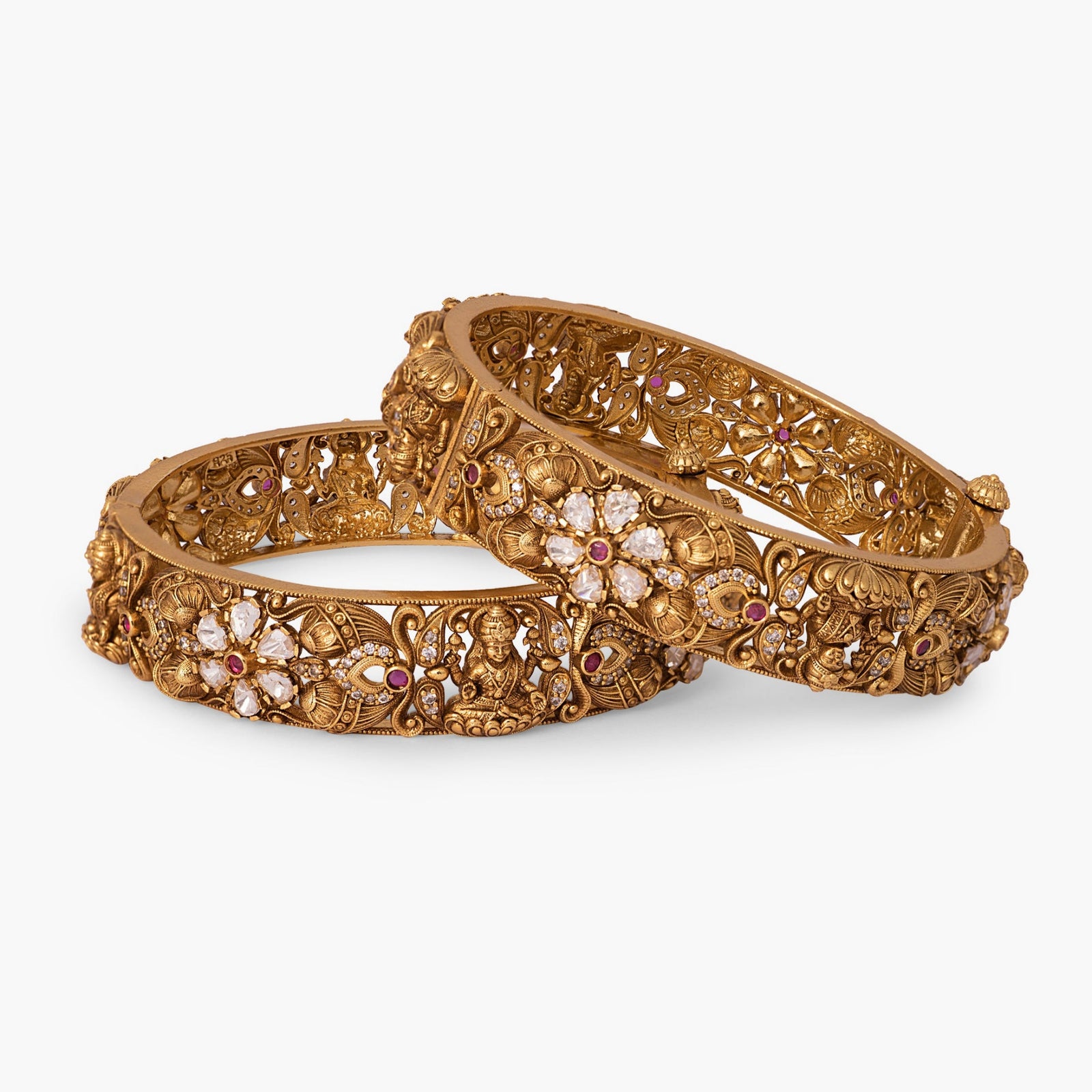 Padma Antique Lakshmi Silver Bangles