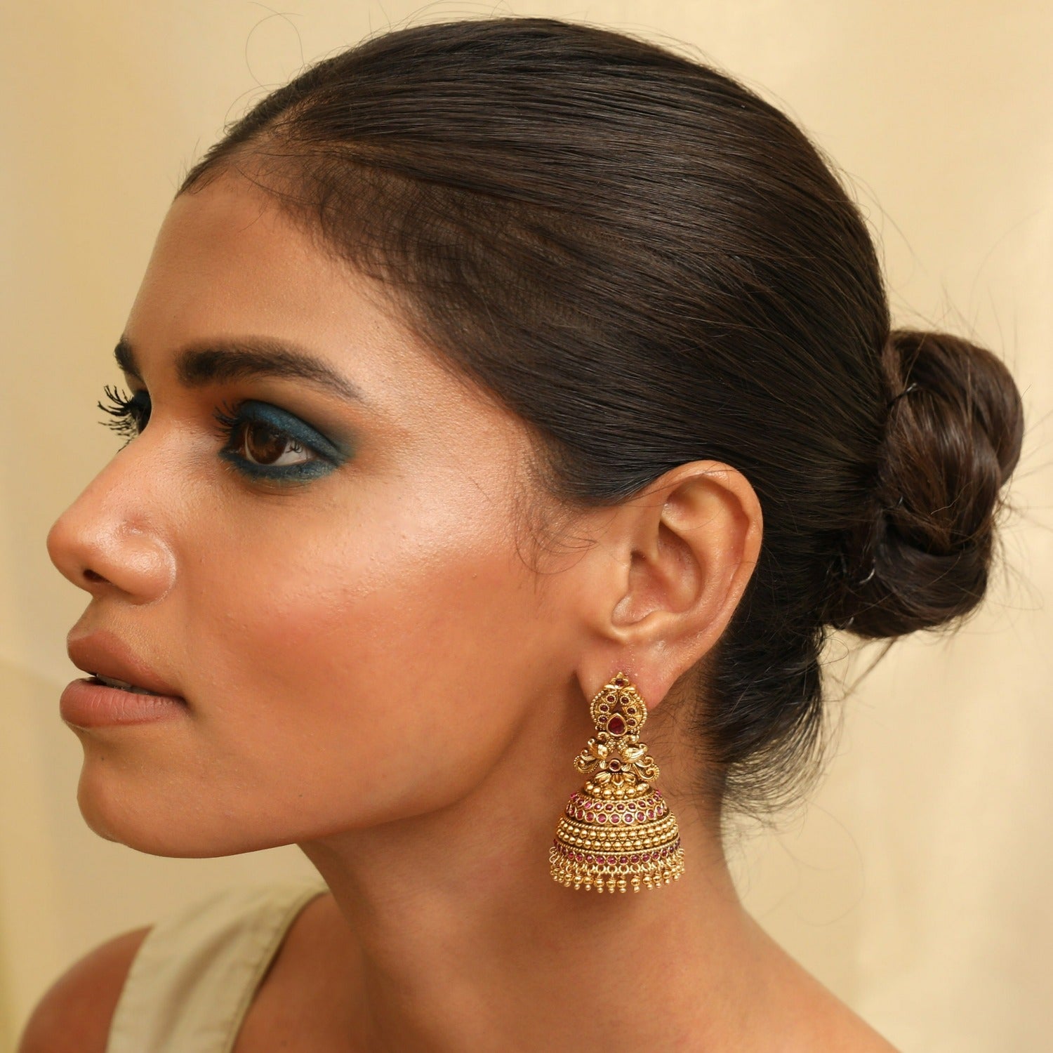 Garima Antique Silver Jhumka Earrings