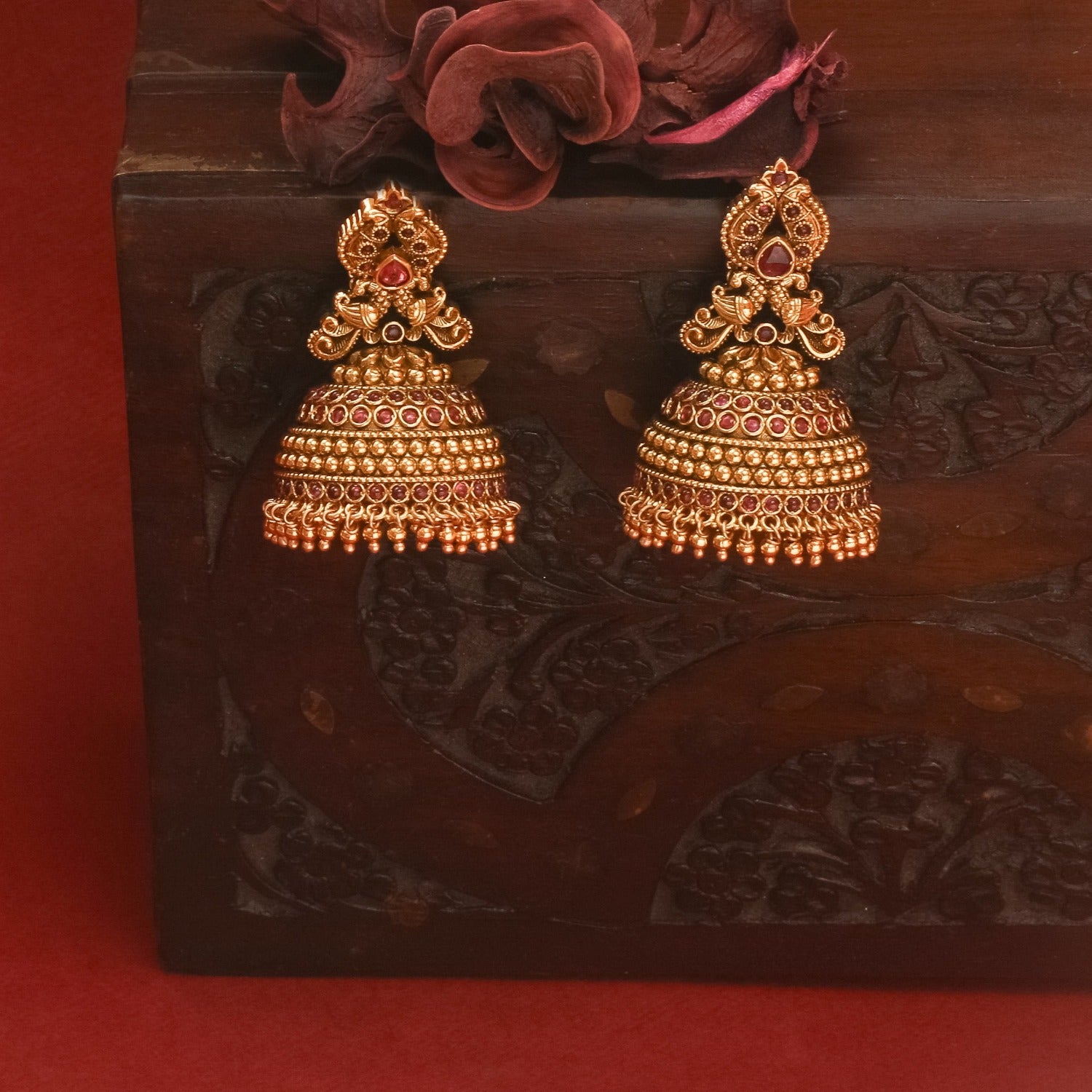 Earrings Garima Antique Silver Jhumka Earrings