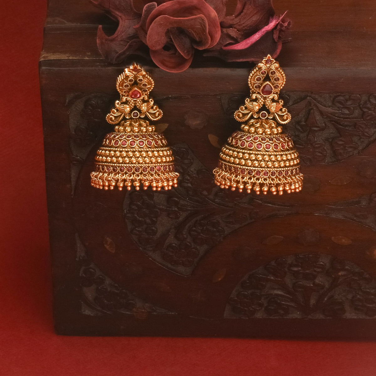 Garima Antique Silver Jhumka Earrings
