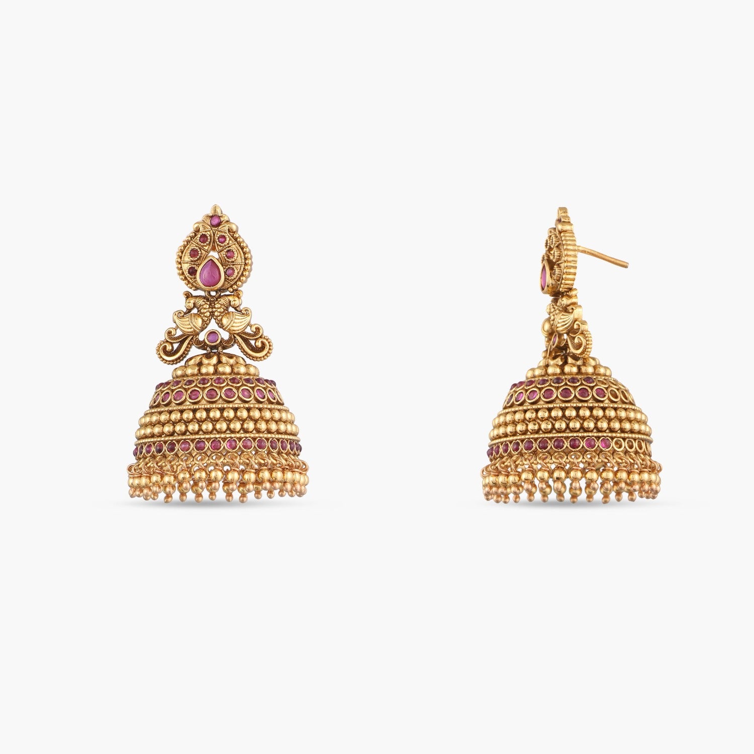 Garima Antique Silver Jhumka Earrings