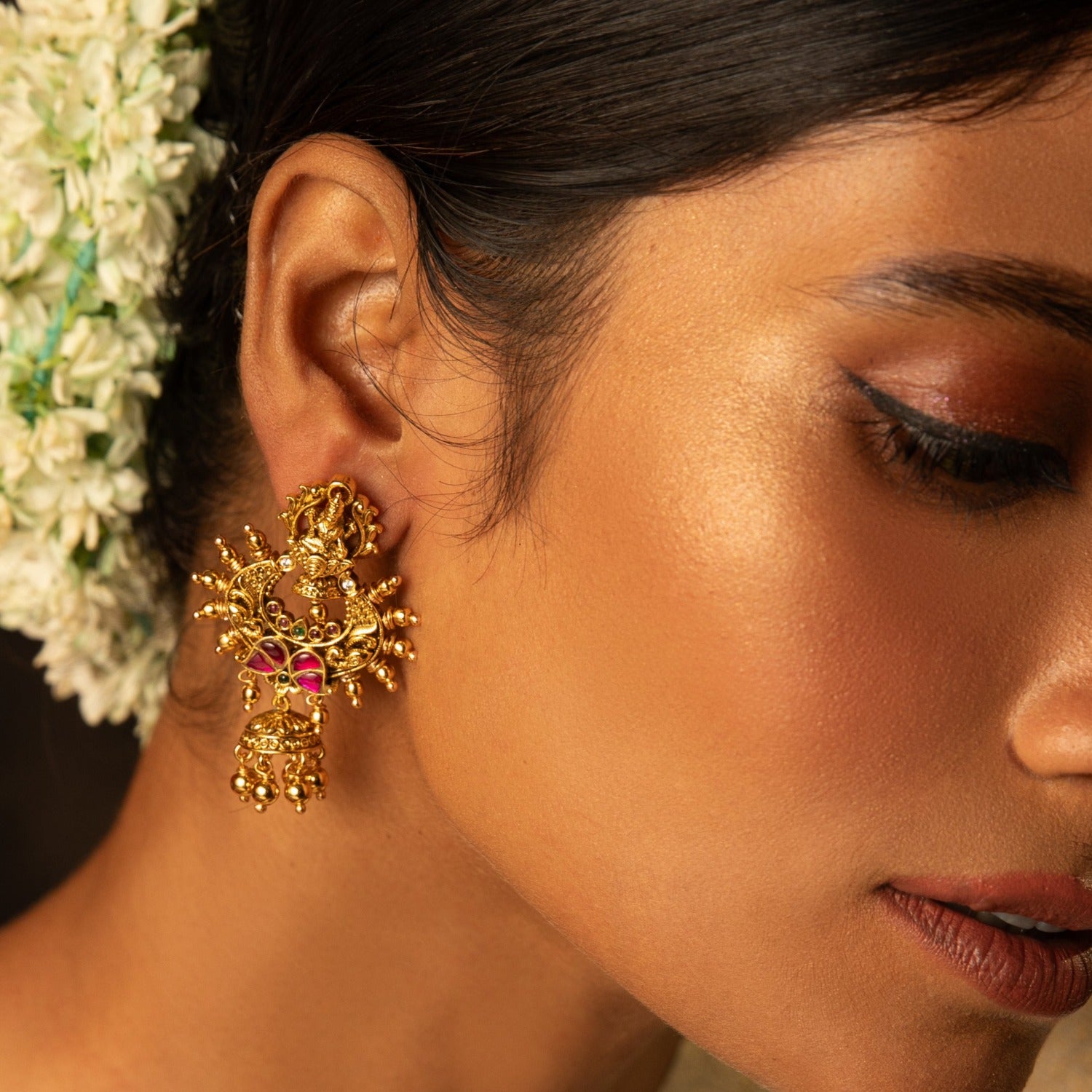 Chakrika Temple Silver Earrings