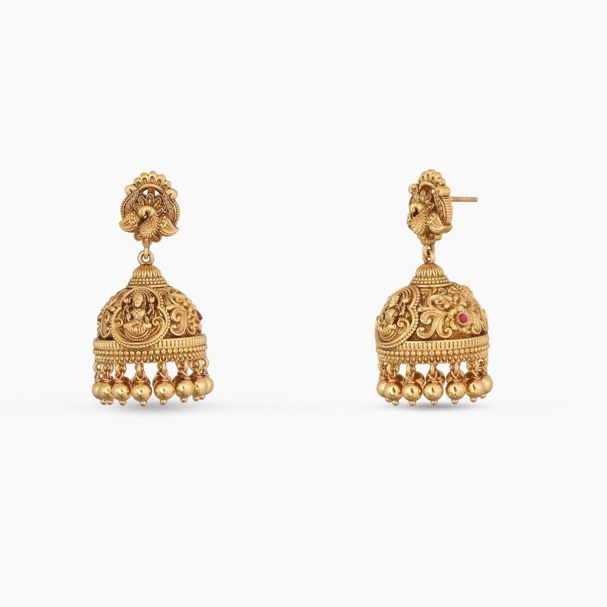 Mahika Anitque Silver Jhumkas