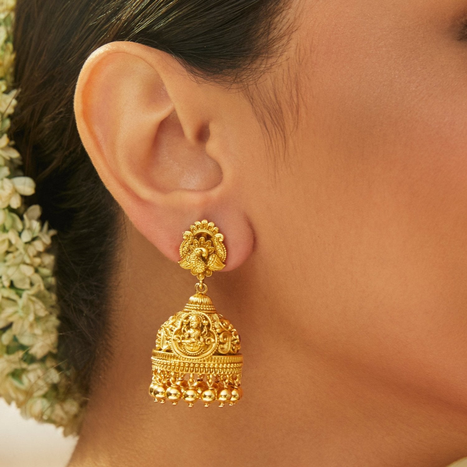 Earrings Mahika Anitque Silver Jhumkas