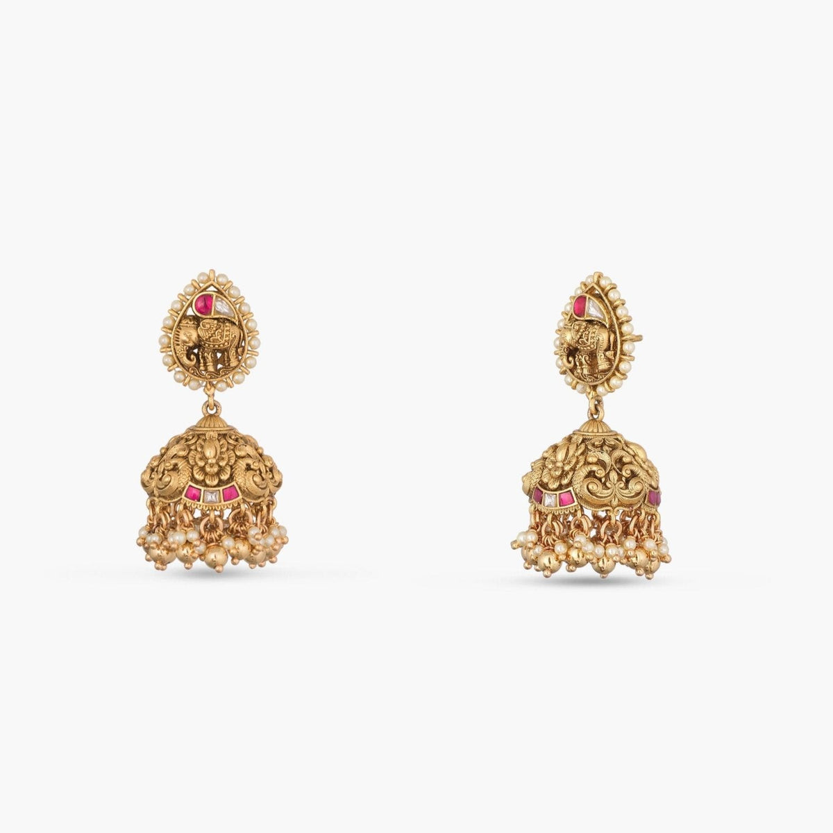Earrings Viraaj Antique Silver Jhumkas