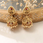 Earrings Viraaj Antique Silver Jhumkas