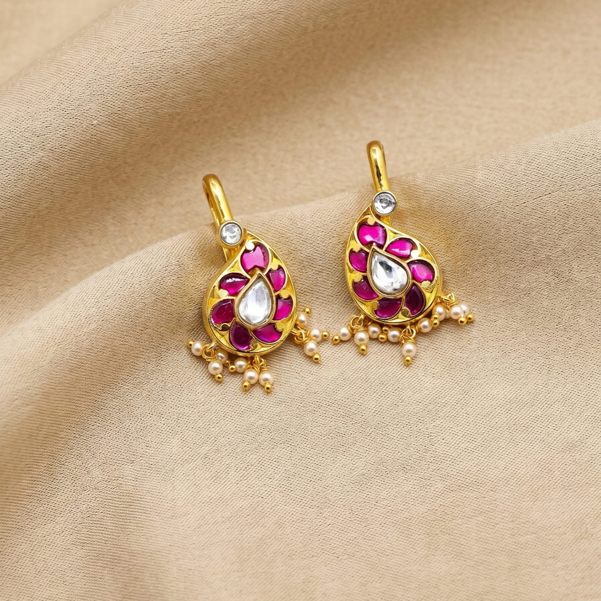 Jiya Silver Bugadi Earrings