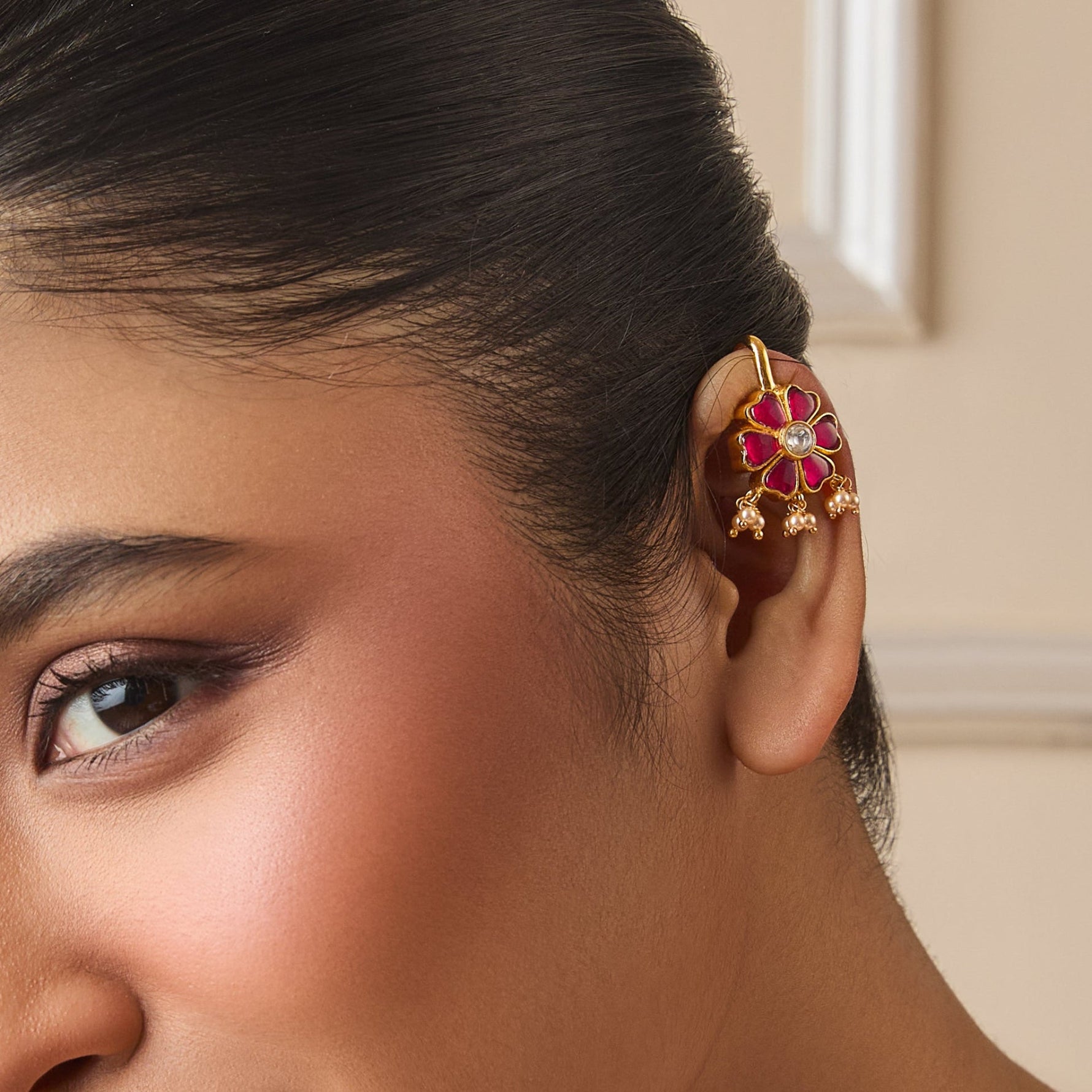Mahi Silver Bugadi Earrings